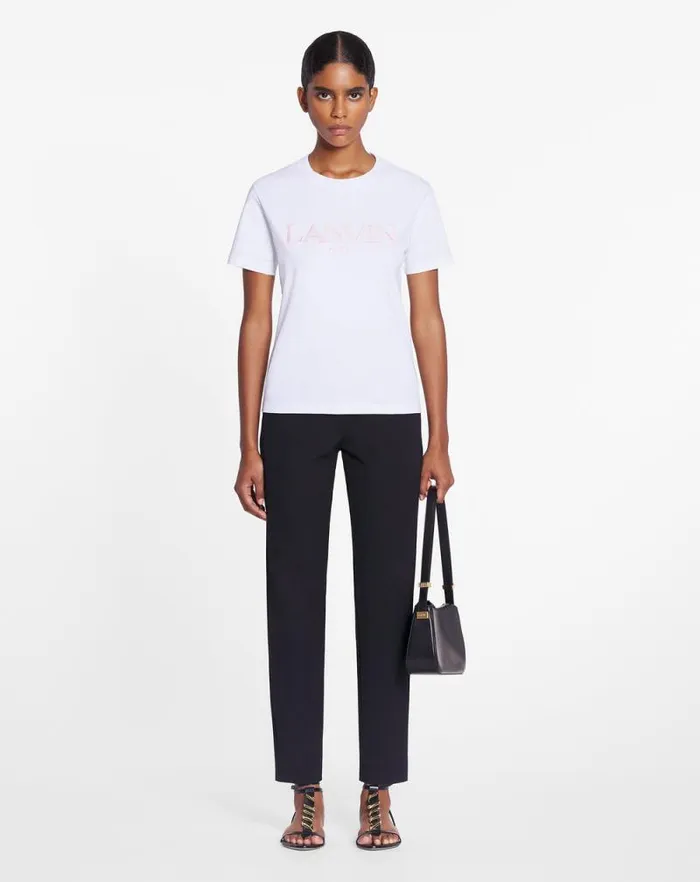 Women Lanvin TShirts and Sweatshirts Lanvin Embroidered Tshirt Optic White Women Lanvin TShirts and Sweatshirts Lanvin Embroidered Tshirt Optic White