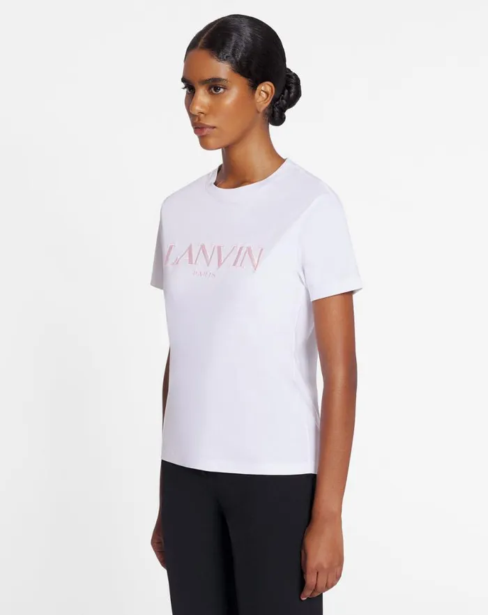 Women Lanvin TShirts and Sweatshirts Lanvin Embroidered Tshirt Optic White Women Lanvin TShirts and Sweatshirts Lanvin Embroidered Tshirt Optic White