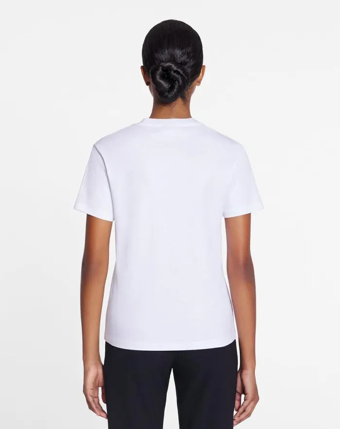 Women Lanvin TShirts and Sweatshirts Lanvin Embroidered Tshirt Optic White Women Lanvin TShirts and Sweatshirts Lanvin Embroidered Tshirt Optic White