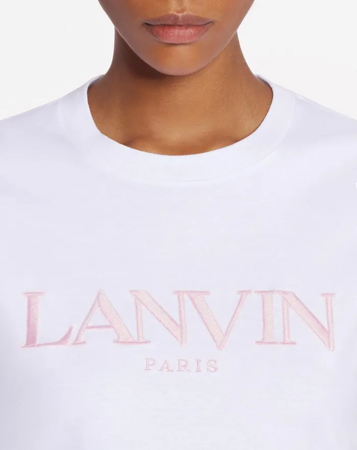 Women Lanvin TShirts and Sweatshirts Lanvin Embroidered Tshirt Optic White Women Lanvin TShirts and Sweatshirts Lanvin Embroidered Tshirt Optic White