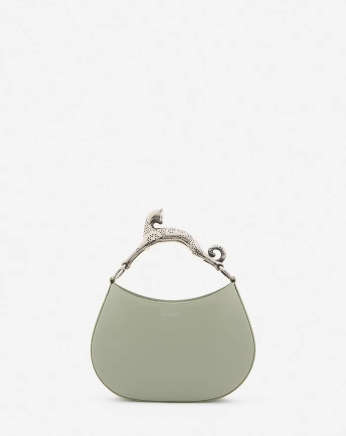 Women Lanvin Tote Bags and Top Handle Bags Hobo Cat Leather Bag Sage