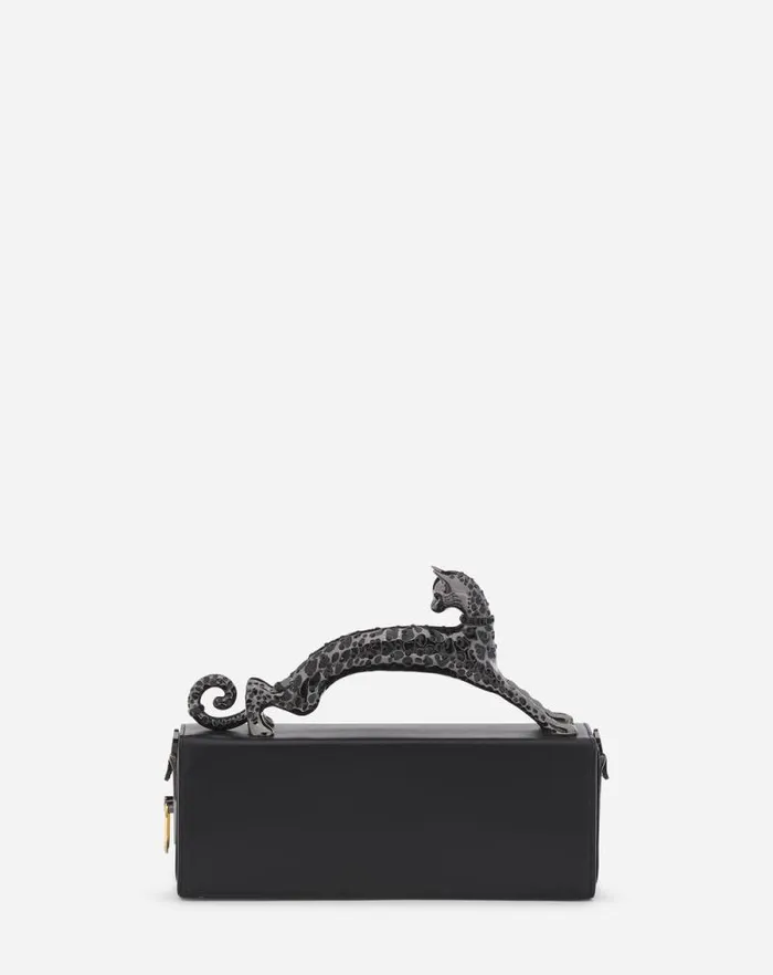 Women Lanvin Tote Bags and Top Handle Bags Medium Leather Pencil Cat Bag Black Women Lanvin Tote Bags and Top Handle Bags Medium Leather Pencil Cat Bag Black