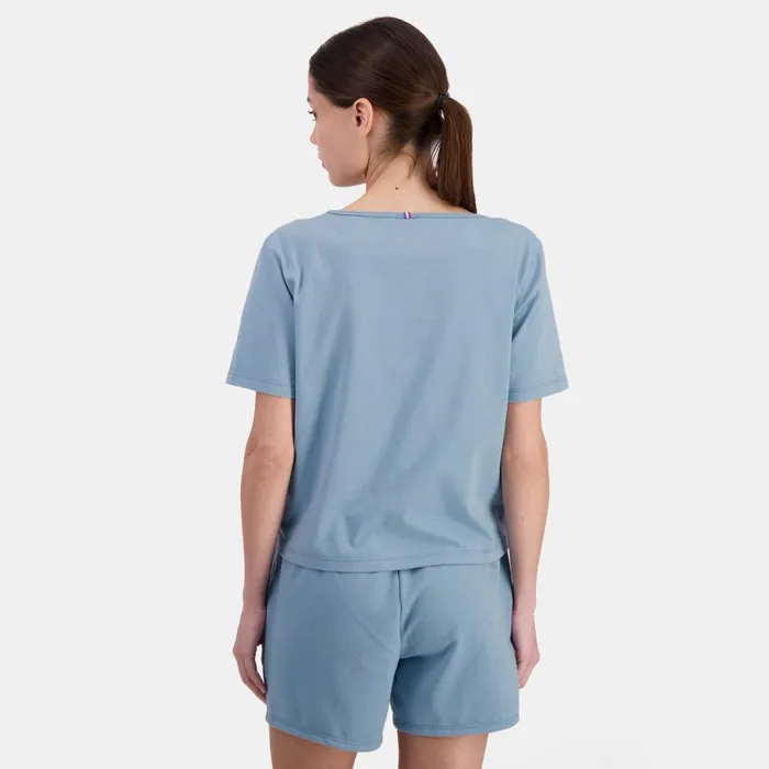 Women Le Coq Sportif Tshirts Polos Shirts And Tops Essentiels Tshirt Femme Faded Denim Women Le Coq Sportif Tshirts Polos Shirts And Tops Essentiels Tshirt Femme Faded Denim