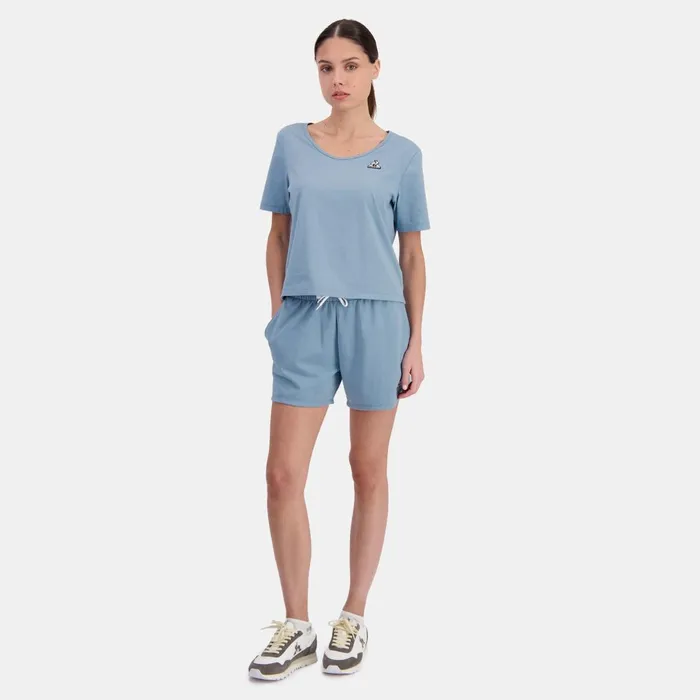 Women Le Coq Sportif Tshirts Polos Shirts And Tops Essentiels Tshirt Femme Faded Denim Women Le Coq Sportif Tshirts Polos Shirts And Tops Essentiels Tshirt Femme Faded Denim