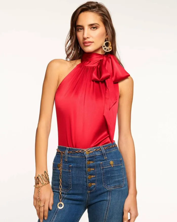 Women Lori High Neck Tank Top Sandstone Ramy Brook Tops