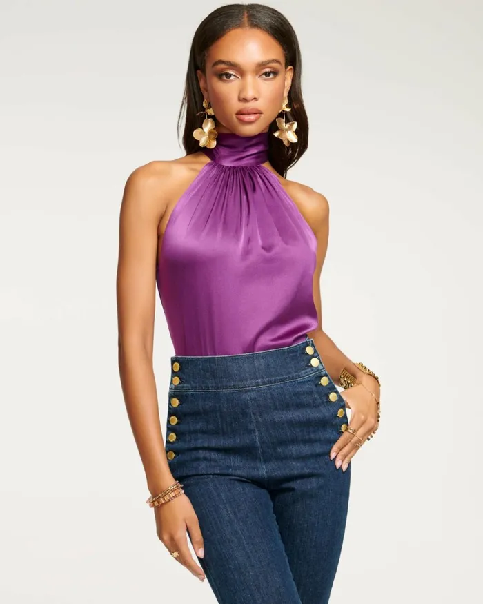 Women Lori High Neck Tank Top Sandstone Ramy Brook Tops