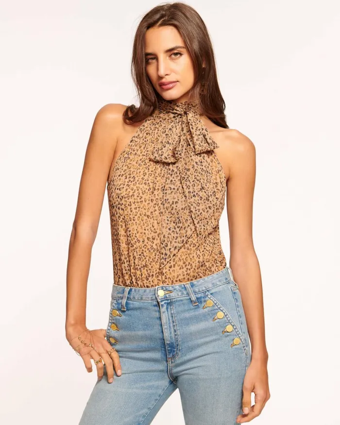 Women Lori High Neck Tank Top Sandstone Ramy Brook Tops