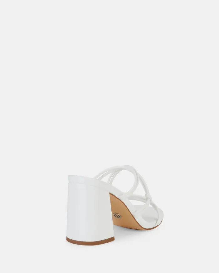 Women LUCKIE WHITE Heeled Sandals Party NOVO Shoes