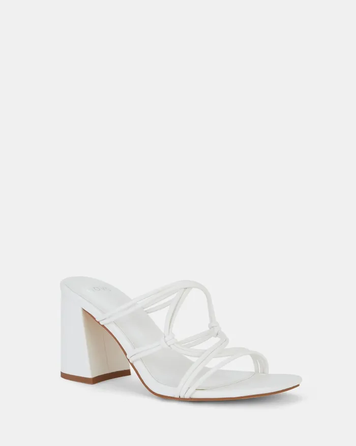 Women LUCKIE WHITE Heeled Sandals Party NOVO Shoes