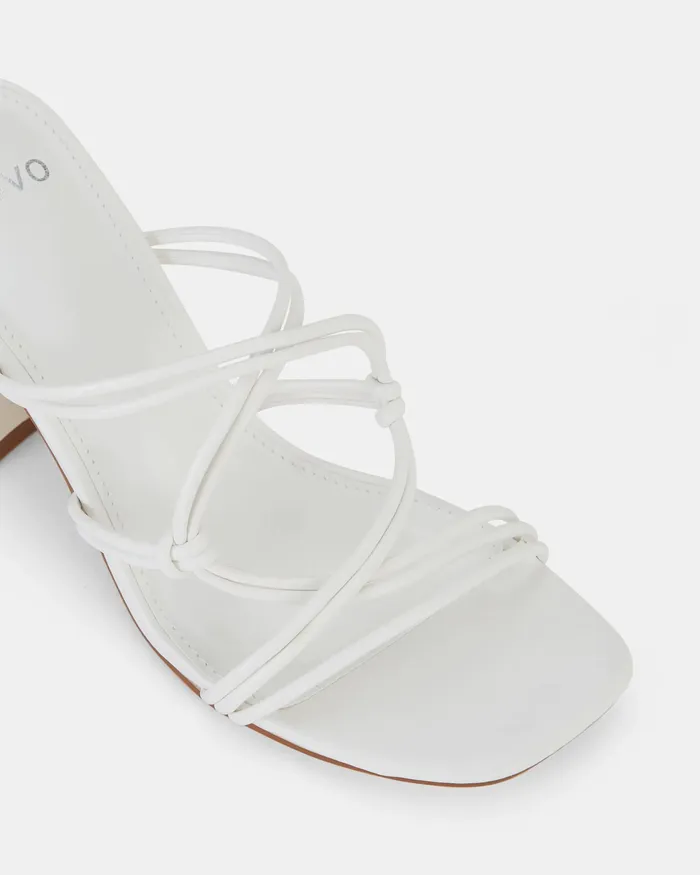 Women LUCKIE WHITE Heeled Sandals Party NOVO Shoes