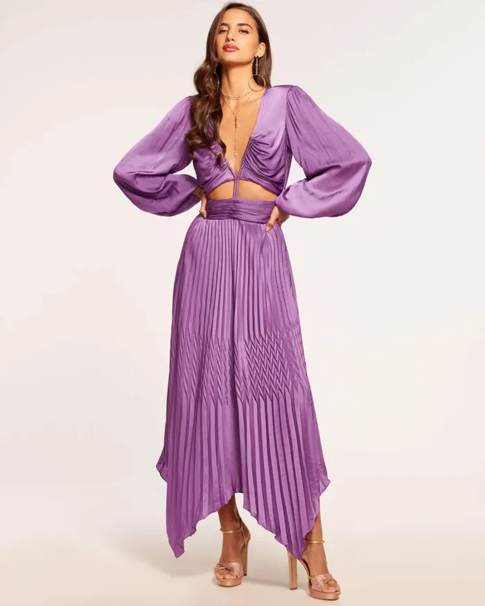 Women Marley Cutout Pleated Maxi Dress Mulberry Ramy Brook Dresses Women Marley Cutout Pleated Maxi Dress Mulberry Ramy Brook Dresses