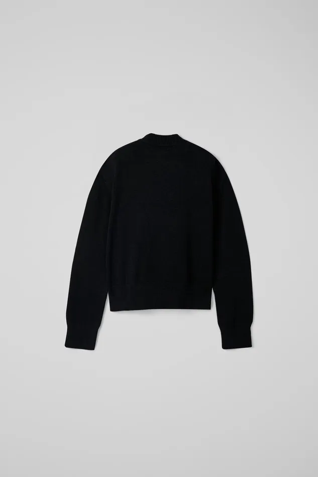 Women Melange Knit Sweater Black Melange Knit Sweater Camper Knit Women Melange Knit Sweater Black Melange Knit Sweater Camper Knit