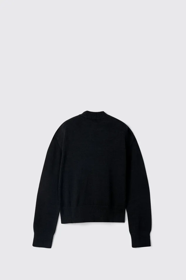 Women Melange Knit Sweater Black Melange Knit Sweater Camper Knit Women Melange Knit Sweater Black Melange Knit Sweater Camper Knit
