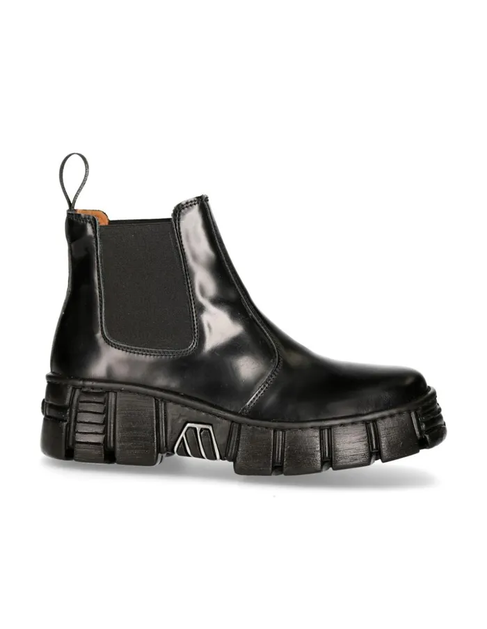 WomenMen Ankle Boot Black Tower MWall007nC2 New Rock Boots WomenMen Ankle Boot Black Tower MWall007nC2 New Rock Boots