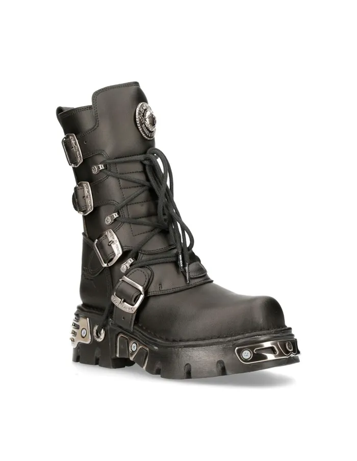 WomenMen Boot Black Reactor With Laces M373S7 New Rock Boots WomenMen Boot Black Reactor With Laces M373S7 New Rock Boots