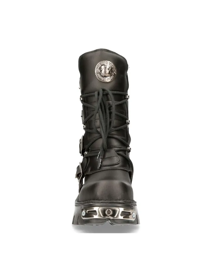 WomenMen Boot Black Reactor With Laces M373S7 New Rock Boots WomenMen Boot Black Reactor With Laces M373S7 New Rock Boots