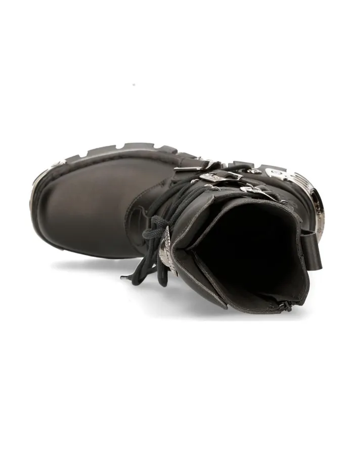 WomenMen Boot Black Reactor With Laces M373S7 New Rock Boots WomenMen Boot Black Reactor With Laces M373S7 New Rock Boots