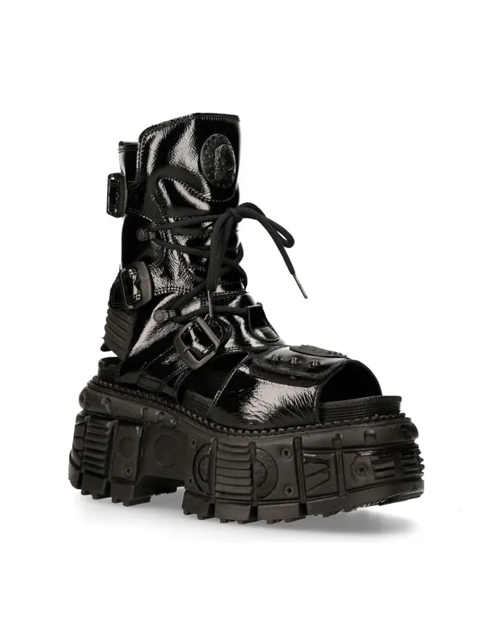 WomenMen Boot Black Tank MBios107S5 New Rock Platform WomenMen Boot Black Tank MBios107S5 New Rock Platform