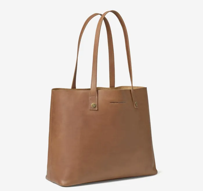 WomenMen Rhodes Leather Tote Tan Full Grain JohnstonandMurphy Totes