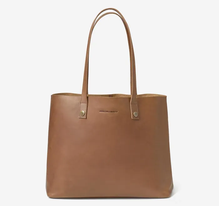 WomenMen Rhodes Leather Tote Tan Full Grain JohnstonandMurphy Totes WomenMen Rhodes Leather Tote Tan Full Grain JohnstonandMurphy Totes