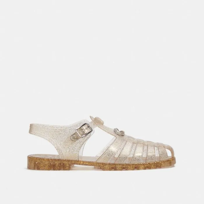 WomenMen Sandals Coach Jelly Fisherman Sandal Gold
