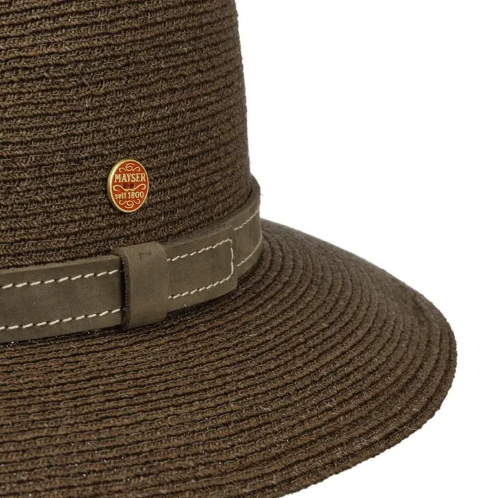 WomenMen Straw Hats Mayser Mathis Raffia Hat With UV Protection Brown WomenMen Straw Hats Mayser Mathis Raffia Hat With UV Protection Brown