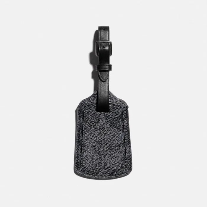 WomenMen Tech and Travel Coach Luggage Tag In Signature Canvas Charcoal