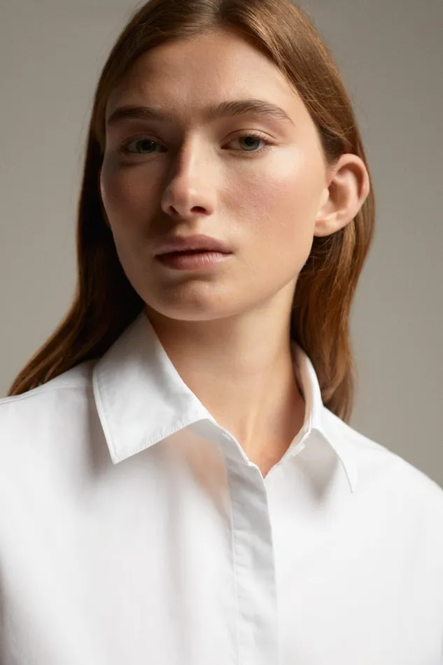 WomenMen White Lea Shirt Ecoalf Onepointzero