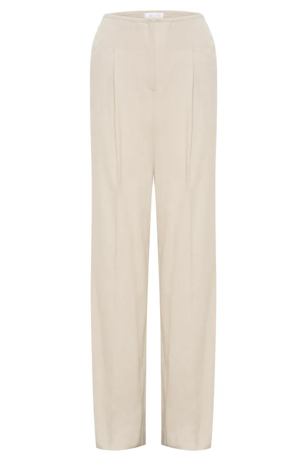 Women Meshki Bottoms Adrina Straight Leg Linen Pant 8211 Natural
