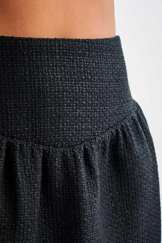 Women Meshki Bottoms Cyrus Gathered Boucle Mini Skirt 8211 Black