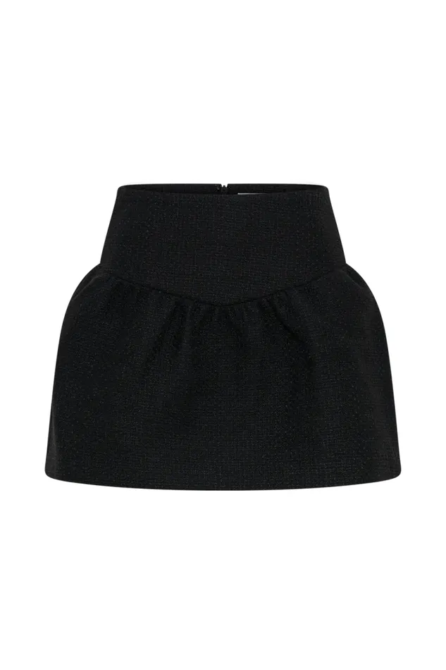 Women Meshki Bottoms Cyrus Gathered Boucle Mini Skirt 8211 Black