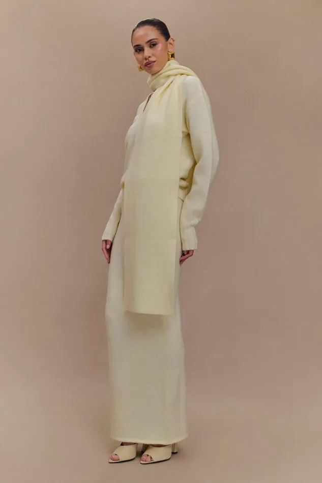 Women Meshki Bottoms Elise Knit Maxi Skirt 8211 Ivory Marle