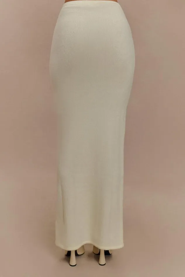 Women Meshki Bottoms Elise Knit Maxi Skirt 8211 Ivory Marle
