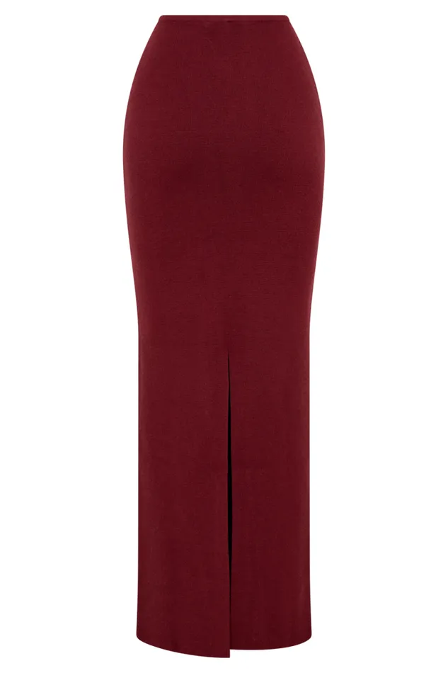 Women Meshki Bottoms Kyle Knit Maxi Skirt 8211 Cherry Red