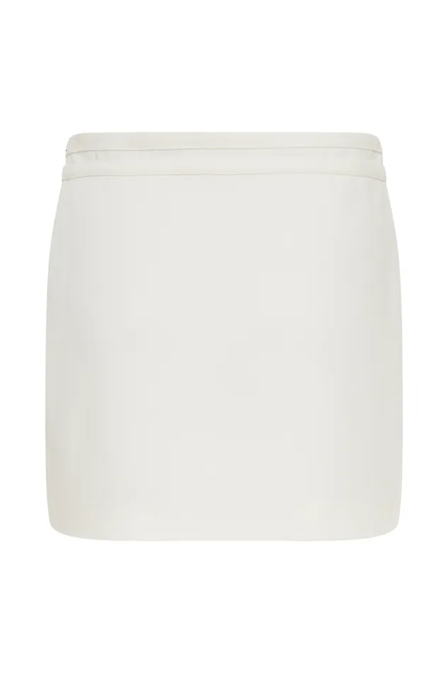 Women Meshki Bottoms Letitia Suiting Mini Skirt With Buckle 8211 Ivory