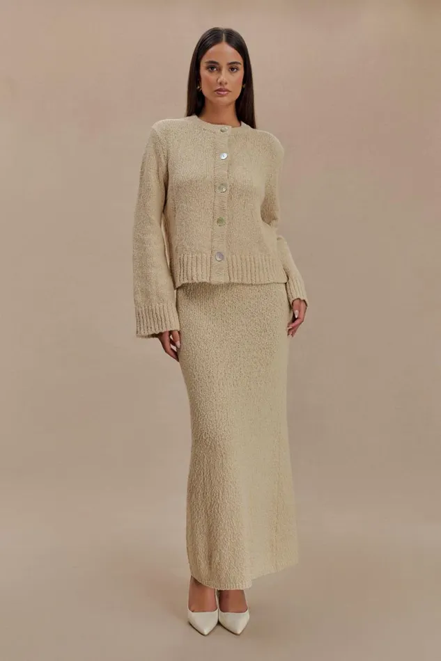 Women Meshki Bottoms Moira Oversized Boucle Cardigan 8211 Wheat