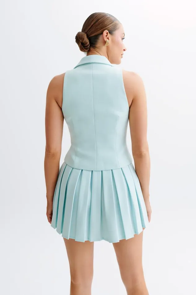 Women Meshki Bottoms Mura Pleated Mini Skirt 8211 Ice Blue