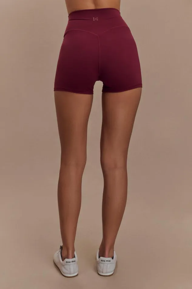 Women Meshki Bottoms Orion Active Bike Shorts 8211 Burgundy