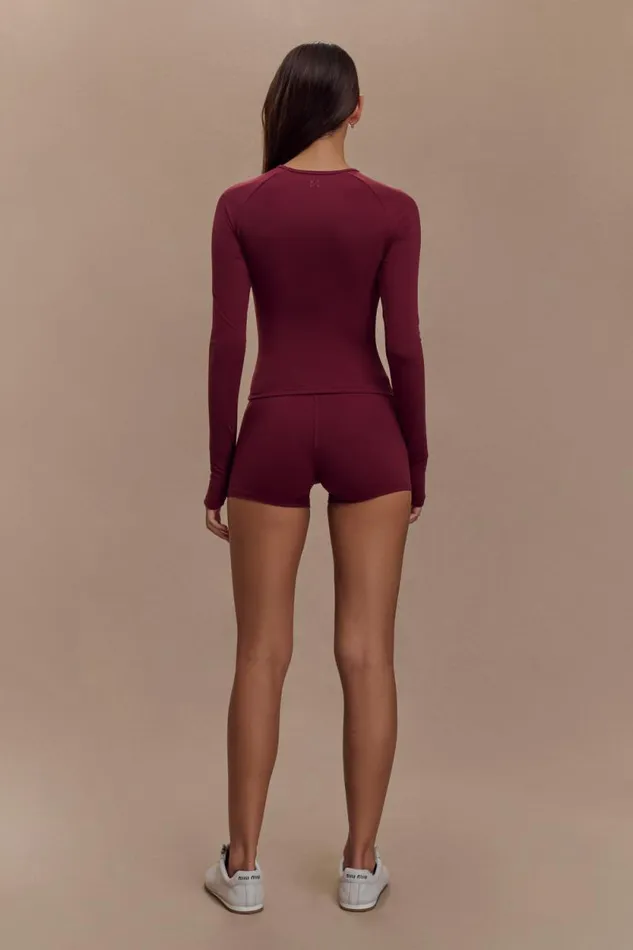 Women Meshki Bottoms Orion Active Bike Shorts 8211 Burgundy