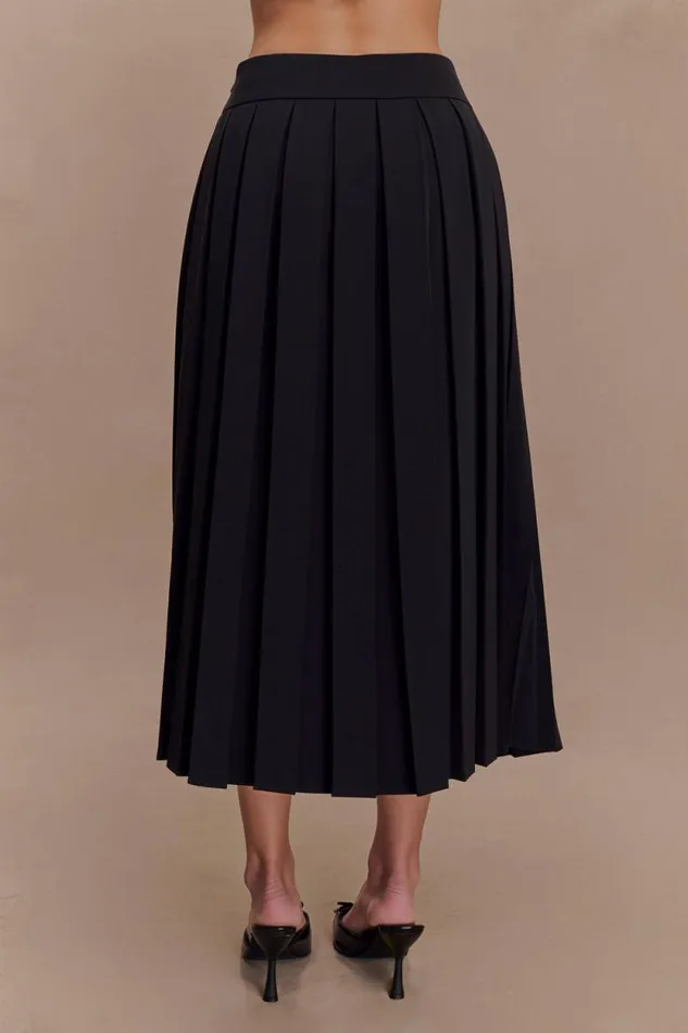 Women Meshki Bottoms Sunny Pleated Midi Skirt 8211 Black