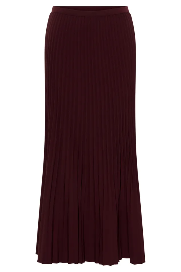 Women Meshki Bottoms Twyla Pleated Suiting Maxi Skirt 8211 Plum