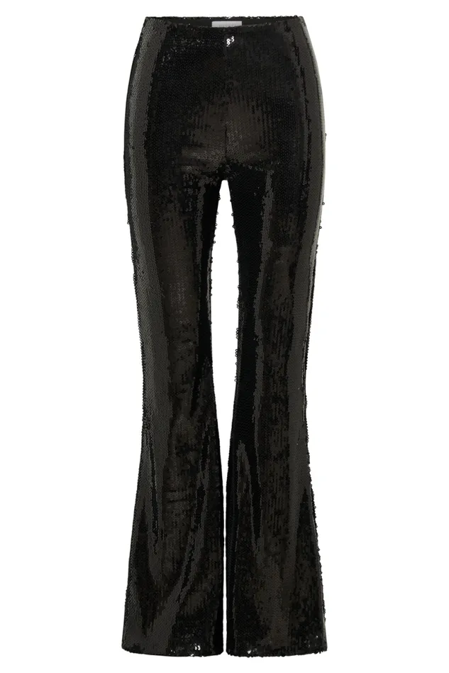 Women Meshki Bottoms Wilma Wide Leg Sequin Pants 8211 Black
