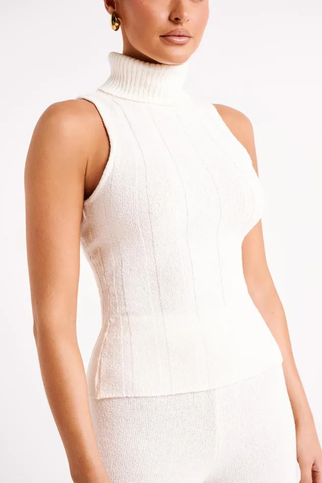 Women Meshki Dresses Angelina Ribbed Turtleneck 8211 Ivory