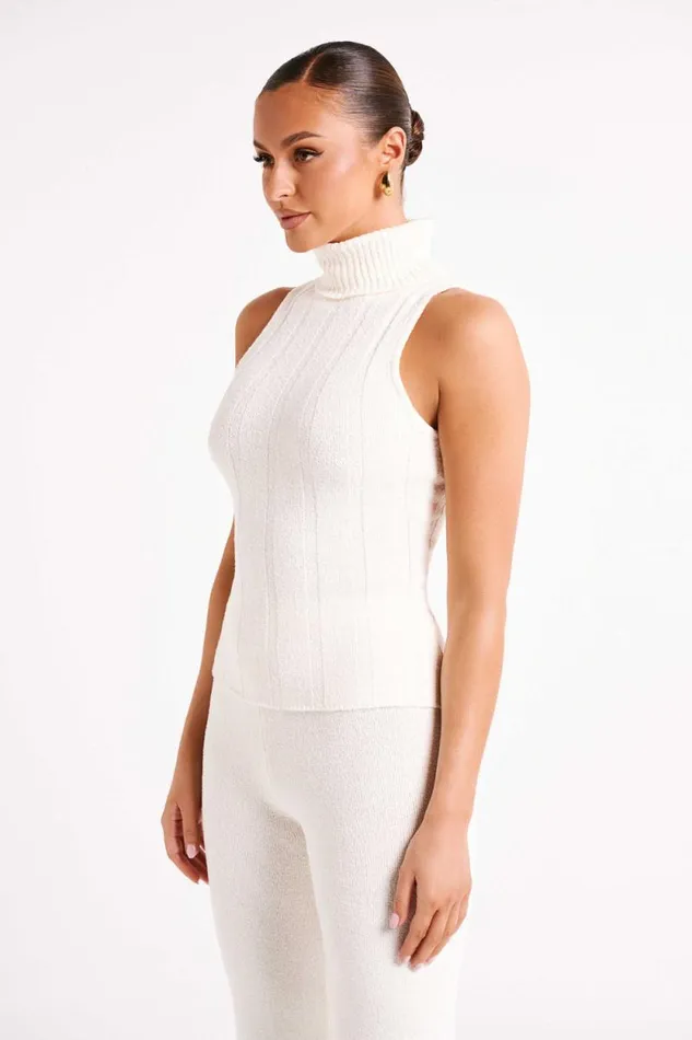 Women Meshki Dresses Angelina Ribbed Turtleneck 8211 Ivory
