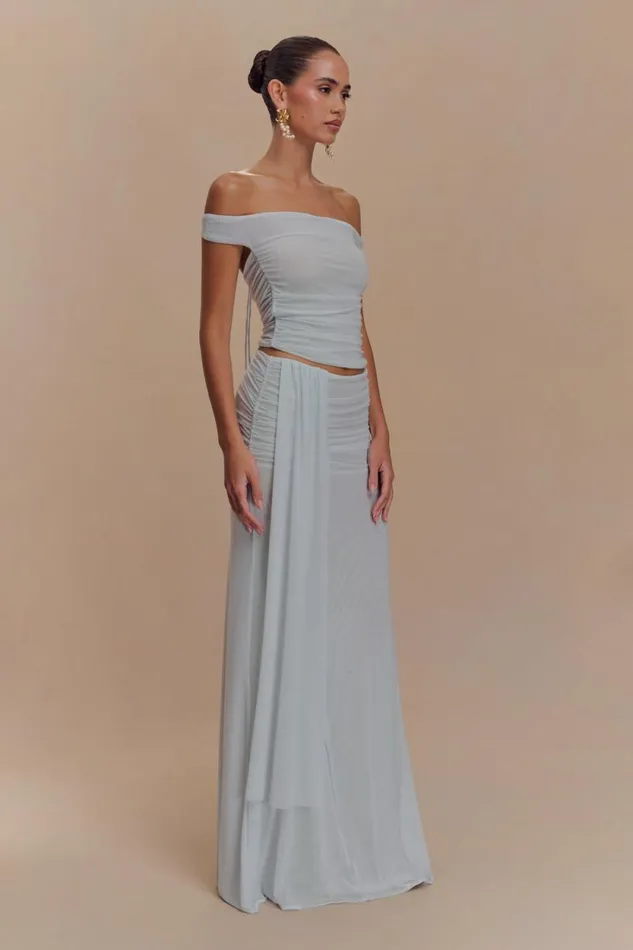 Women Meshki Dresses Brooklyn Mesh Crop Top 8211 Pale Blue
