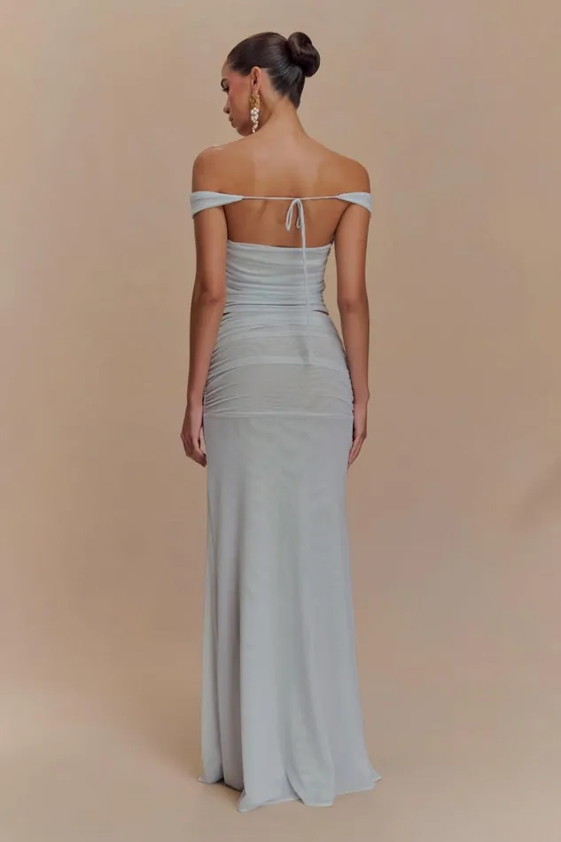Women Meshki Dresses Brooklyn Mesh Crop Top 8211 Pale Blue
