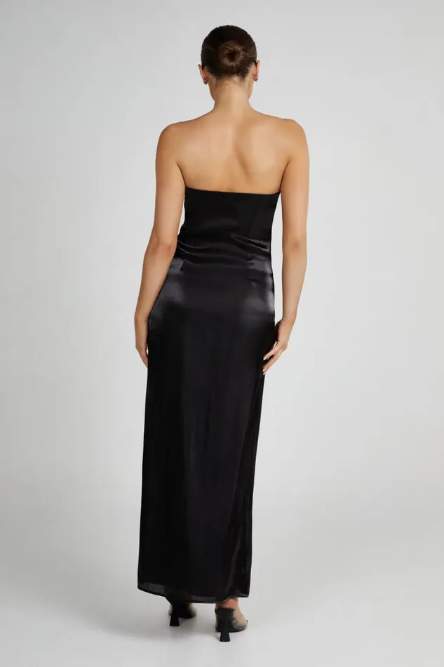 Women Meshki Dresses Chantelle Liquid Satin Midi Dress 8211 Black