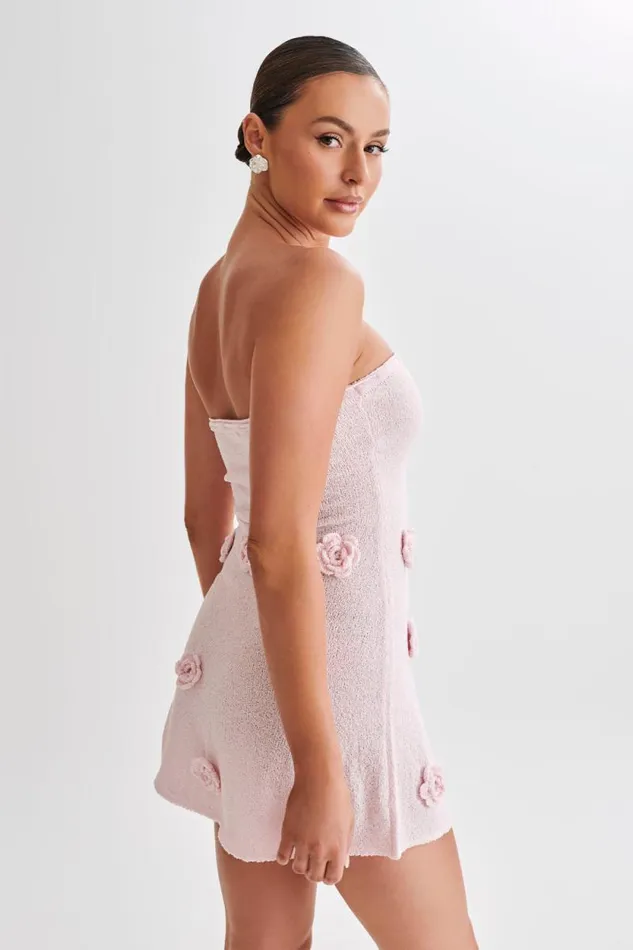 Women Meshki Dresses Connelly Strapless Knit Mini Dress 8211 Fairy Floss Pink