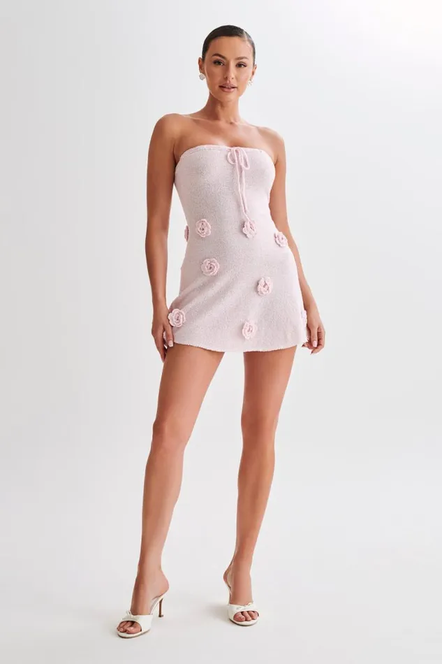 Women Meshki Dresses Connelly Strapless Knit Mini Dress 8211 Fairy Floss Pink