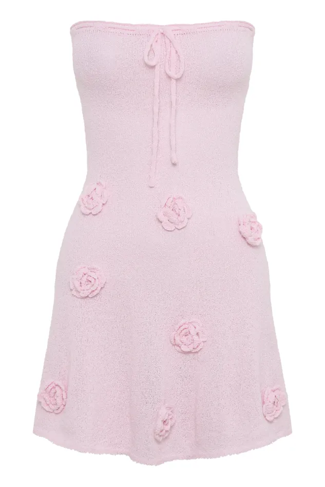 Women Meshki Dresses Connelly Strapless Knit Mini Dress 8211 Fairy Floss Pink
